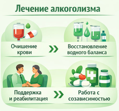 лечение алкоголизма в Заполярном этапы